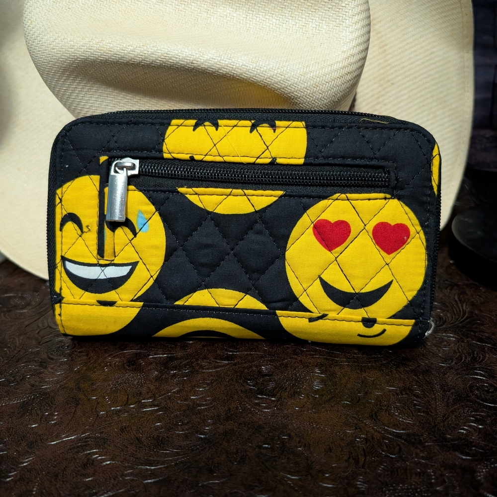 Source Unknown Emoji Patterned Quilted Wallet - image 1